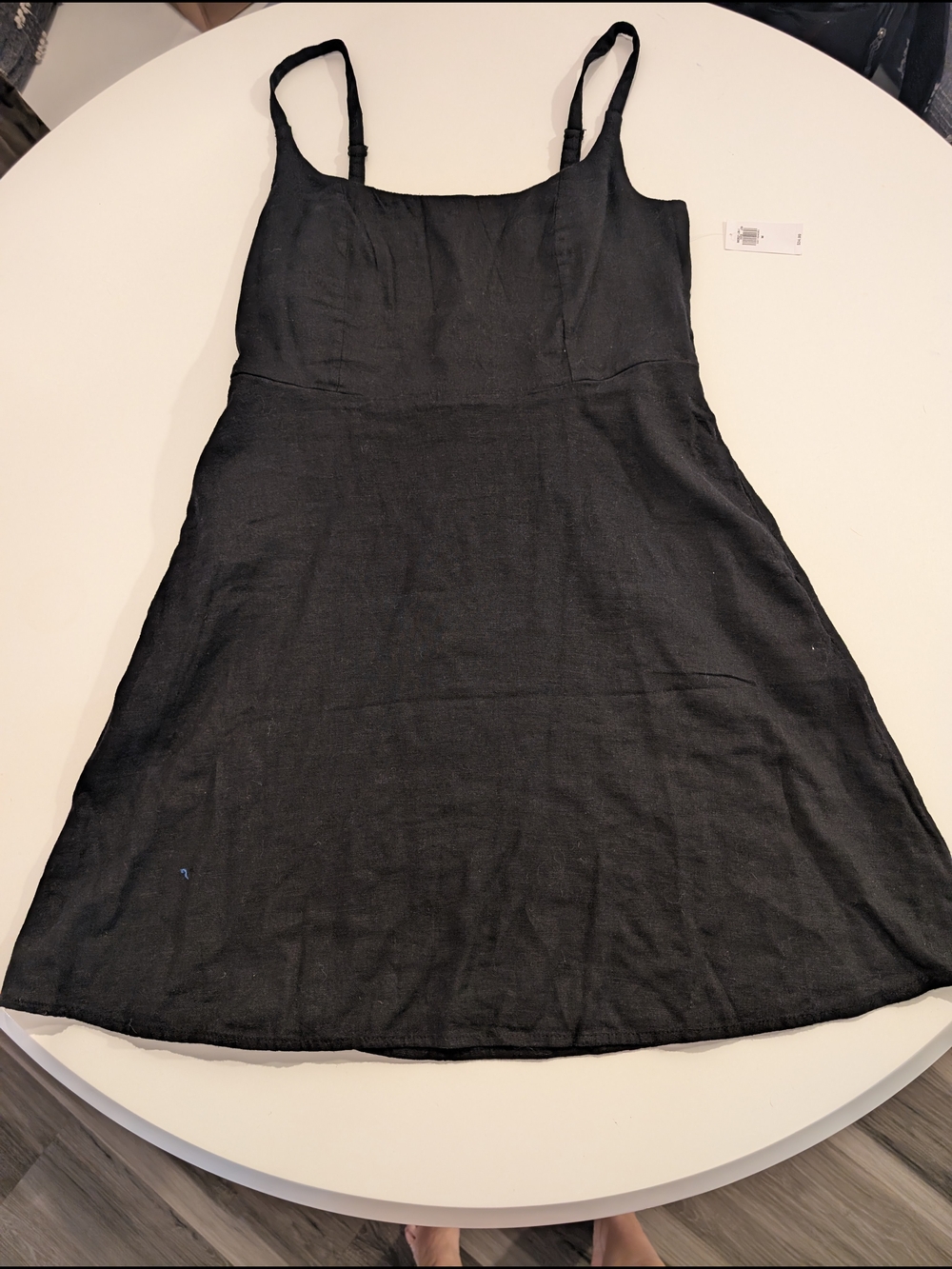 Old Navy Black Mini Linen Dress with Adjustable Straps